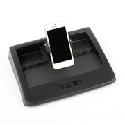 Rugged Ridge Dash Multi-Mount Phone Kit with black phone holder and white phone in it.