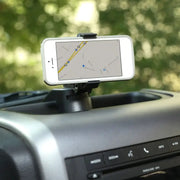 Car dashboard with GPS device on Rugged Ridge Dash Multi-Mount Phone Kit for 11-18 Jeep Wrangler.