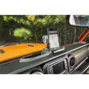 Rugged Ridge Dash Multi-Mount attached to Jeep JL dashboard