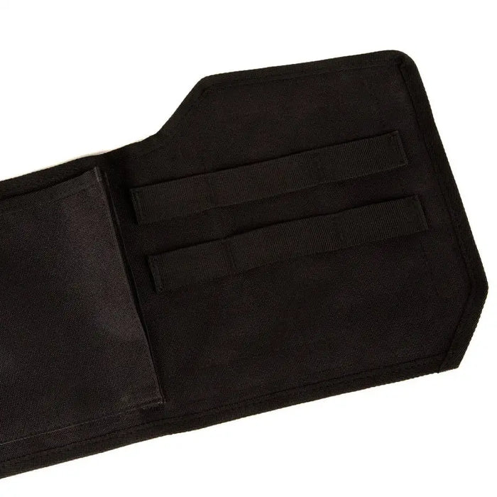Rugged Ridge door storage panel pair with open black wallet zipper.