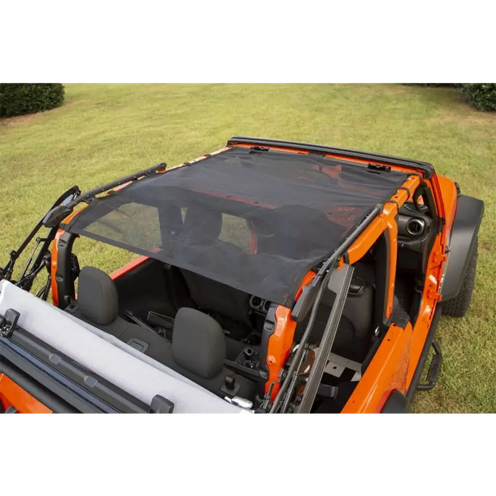 Rugged Ridge Eclipse Sun Shade for 18-20 Jeep Wrangler JL: Top of Jeep with Hood Open
