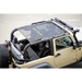 Rugged Ridge Eclipse Sun Shade for Jeep Wrangler with Roof Rack and Steering Wheel.
