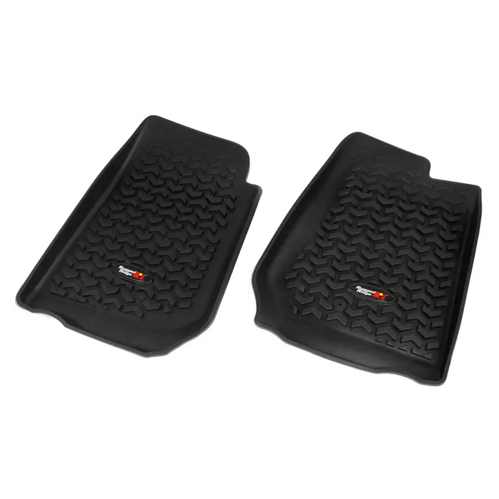 Black front floor mats for the Toyota.