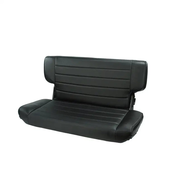 Black leather finish rugged Ridge rear seat cover for 97-02 Jeep Wrangler TJ.