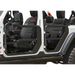 Rugged Ridge Fortis Front Tube Doors on White Jeep with Black Leather Seats