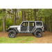 Rugged Ridge Fortis Tube Door Covers on 18-20 Jeep Wrangler JLU in Wooded Area