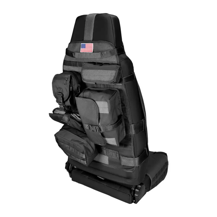 Rugged Ridge Front Cargo Seat Cover Black for Jeep Wrangler - Back view