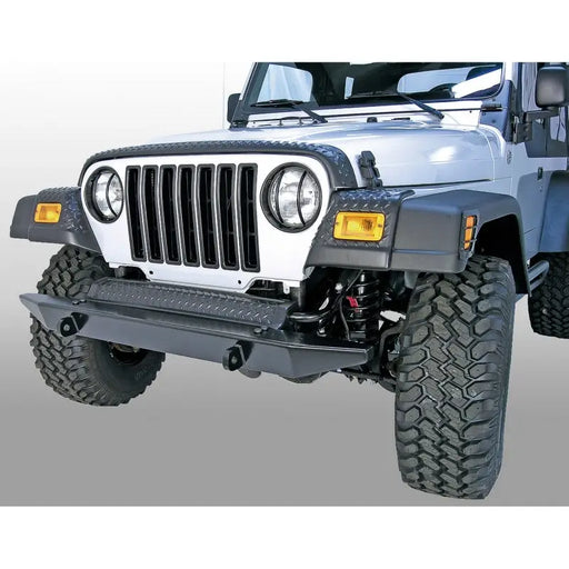 Close up of Rugged Ridge Front Fender Guards Body Armor on Jeep Wrangler