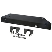 Black metal bracket with bolts on Rugged Ridge Front Skid Plate for Jeep Wrangler JK