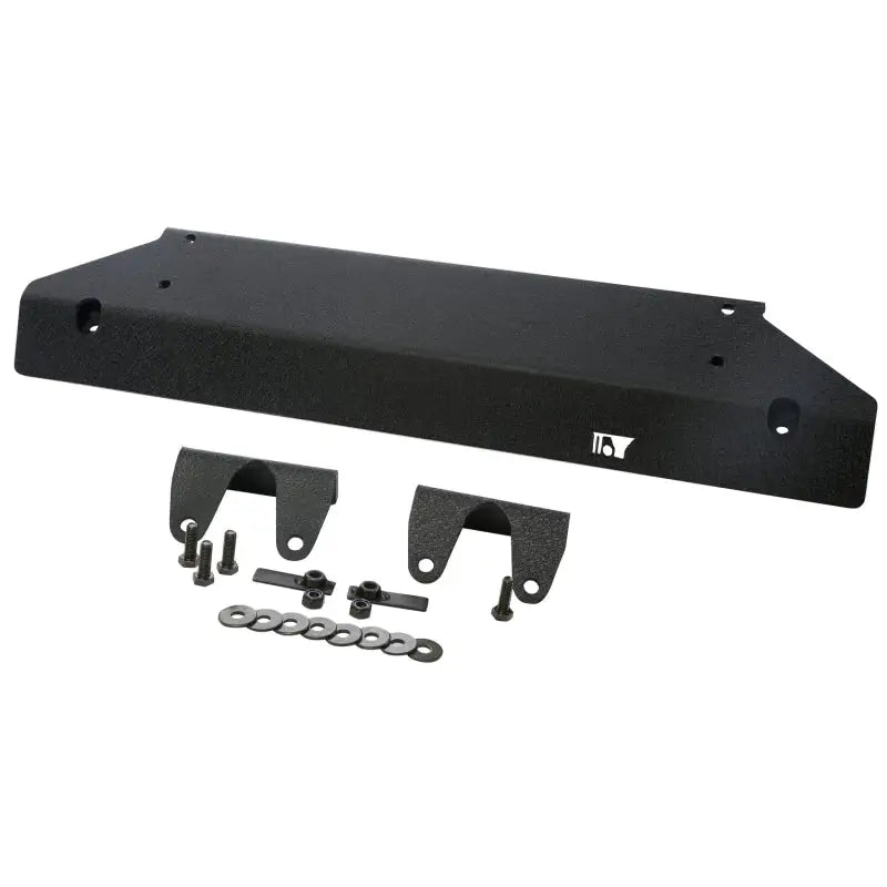 Black metal bracket with bolts on Rugged Ridge Front Skid Plate for Jeep Wrangler JK
