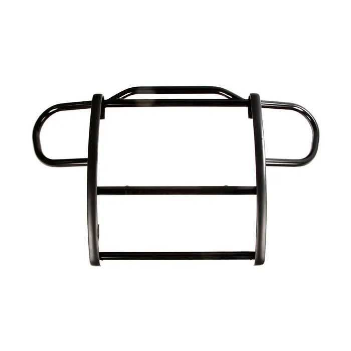 Black metal bike rack with handle on Rugged Ridge Grille Guard for Jeep Renegade