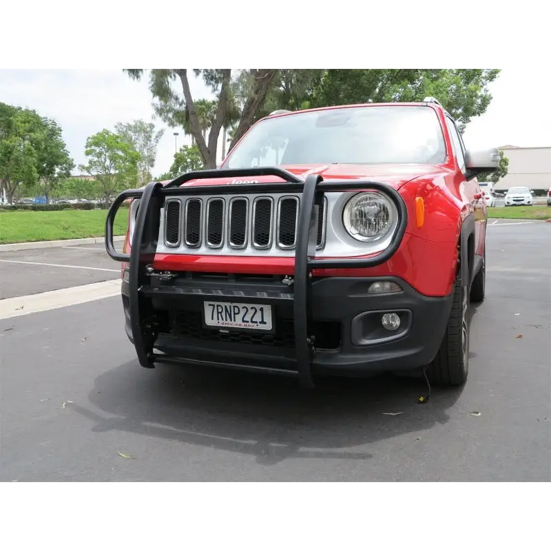Rugged Ridge Grille Guard Black for 15-18 Jeep Renegade - Red Jeep with Black Bumper