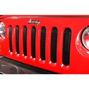 Red Jeep with Rugged Ridge Grille Insert for Jeep Wrangler