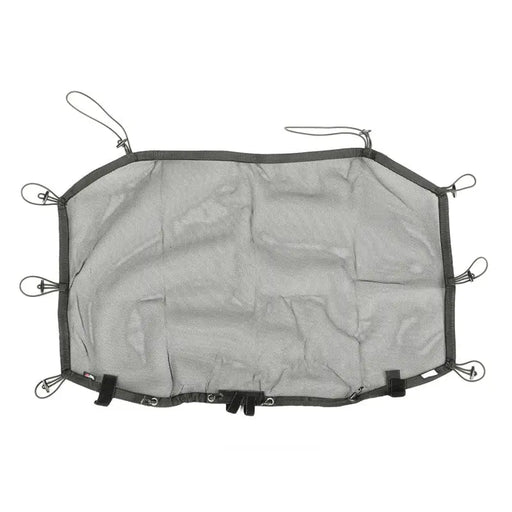 Rugged Ridge Hardtop Sun Shade Black for Jeep Wrangler JK, featuring a black and grey face mask with mesh cover.