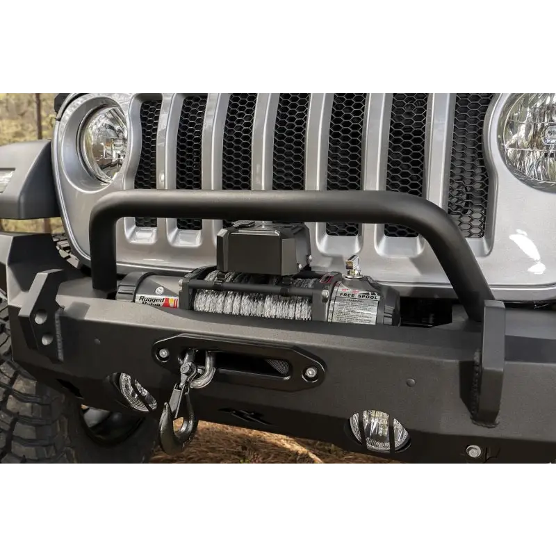Rugged Ridge Front Bumper with Jeep Wrangler Win Rack