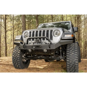 Rugged Ridge Jeep Wrangler JK JL JT Bumper with Big Tire on Dirt Road