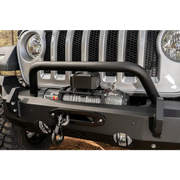 Rugged Ridge HD Over-Rider Bar mounted on Jeep Wrangler bumper