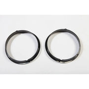 Rugged Ridge black plastic hoop rings for Jeep Wrangler headlight bezels.