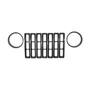 Black plastic key chain with metal ring - Rugged Ridge Headlight Bezels for Jeep Wrangler