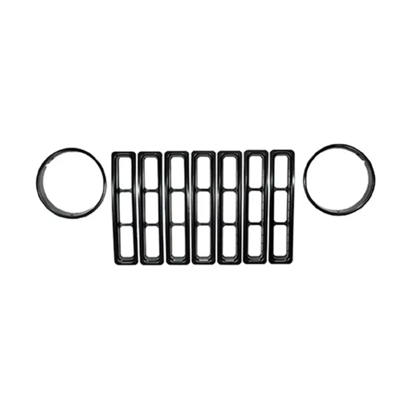 Black plastic key chain with metal ring - Rugged Ridge Headlight Bezels for Jeep Wrangler