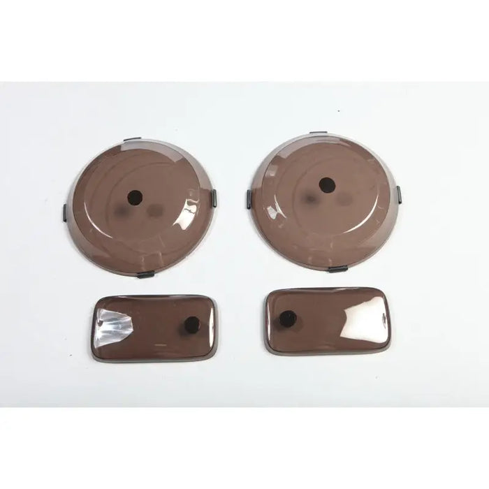 Brown plastic door handles compatible with Rugged Ridge Headlight&Turn Signal Cover Set Smoke 97-06TJ.