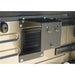 Rugged Ridge Heavy Duty Tire Carrier Mount for Jeep Wrangler side panel close up.