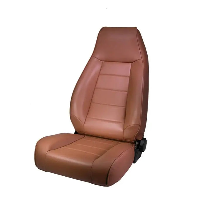 Rugged Ridge High-Back Front Seat Reclinable Spice with Brown Leather Seat and Black Metal Base