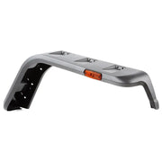 Rugged Ridge Hurricane Flat Fender Flare Kit for 97-06 Jeep Wrangler TJ -- black and orange front bumper.