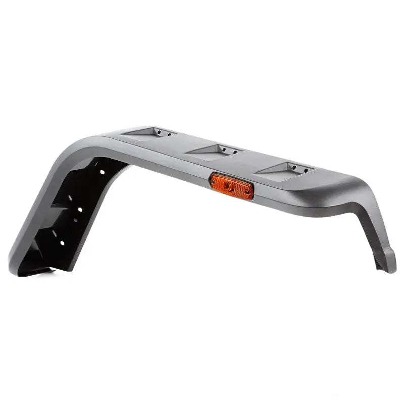 Rugged Ridge Hurricane Flat Fender Flare Kit for 97-06 Jeep Wrangler TJ -- black and orange front bumper.