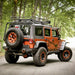 Rugged Ridge Hurricane Fender Flare Kit EU Textured 07-18 Jeep Wrangler JK with orange wheels and tires