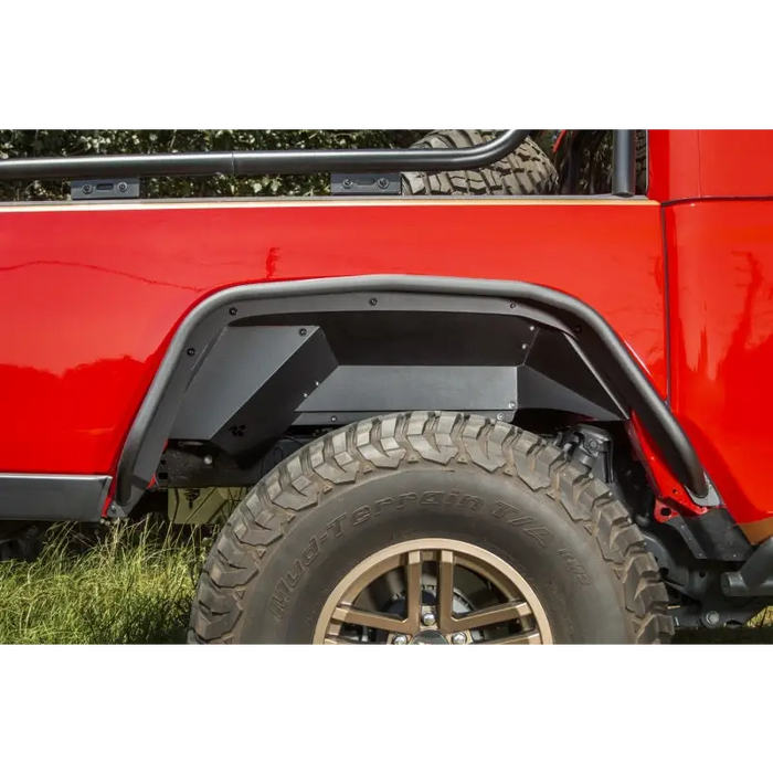 Rugged Ridge Rear Aluminum Black Fender Liner for Jeep Gladiator JT, tire cover on jeep