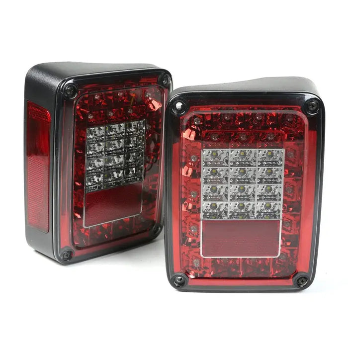Rugged Ridge Led Tail Light Set Smoke for 07-18 Jeep Wrangler with Red Led Tail Lights