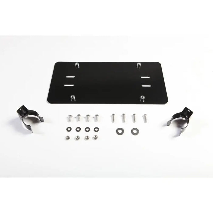 Rear bumper mounting kit for Jeep Wrangler license plate with roller fairlead.