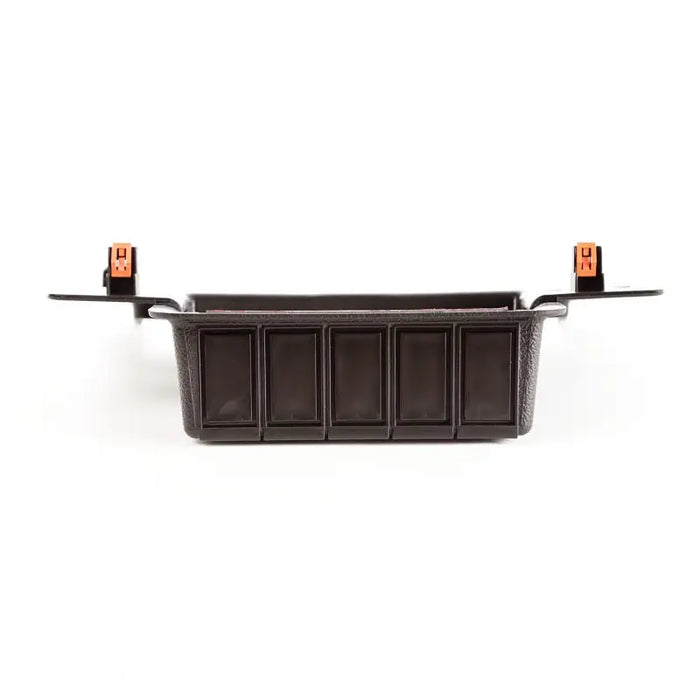 Black leather belt displayed on Rugged Ridge Lower Console Switch Panel for Jeep Wrangler JK/JKU