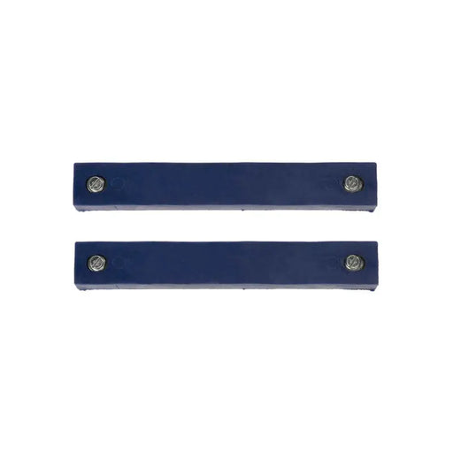 Blue plastic door handles on Rugged Ridge Magnetic License Plate Holder.