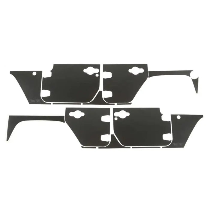 Pair of black plastic door panels for the BMW featured in Rugged Ridge Magnetic Protection Panel Kit for the 07-18 Jeep Wrangler