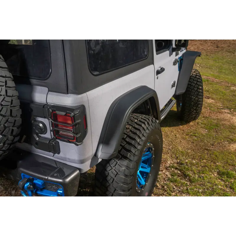 Rugged Ridge Max Terrain rear bumper mounted on Jeep Wrangler JL.