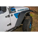 Rugged Ridge Max Terrain Fender Flare Set with blue and white logo on bumper