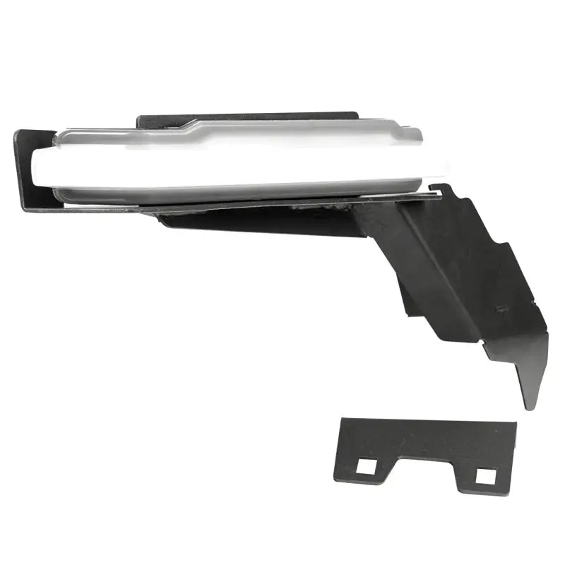 Rugged Ridge Max Terrain black car door handle with white light.