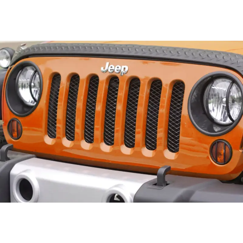 Rugged Ridge Mesh Grille Insert for 07-18 Jeep Wrangler with LED front bumper cover