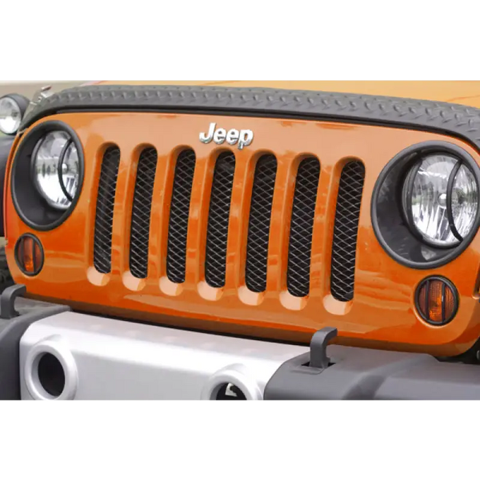 Rugged Ridge Mesh Grille Insert for 07-18 Jeep Wrangler with LED front bumper cover