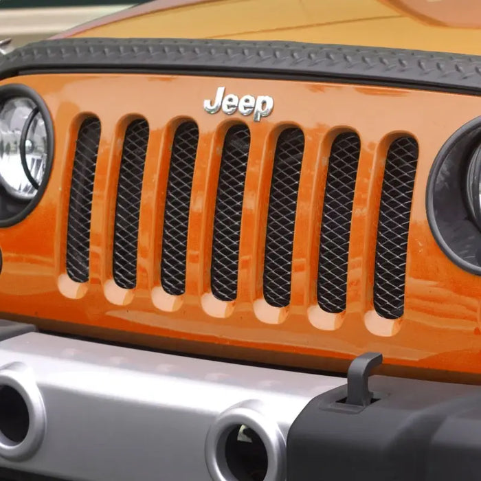 Rugged Ridge Jeep Wrangler Mesh Grille Insert with Jeep logo