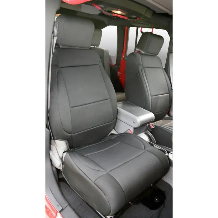 Black leather rear seat covers for Rugged Ridge Neoprene Front Seat Covers Jeep Wrangler JK