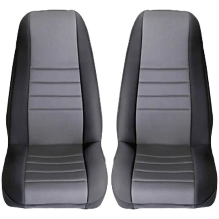Rugged Ridge Neoprene Front Seat Covers featuring pair of grey leather seats