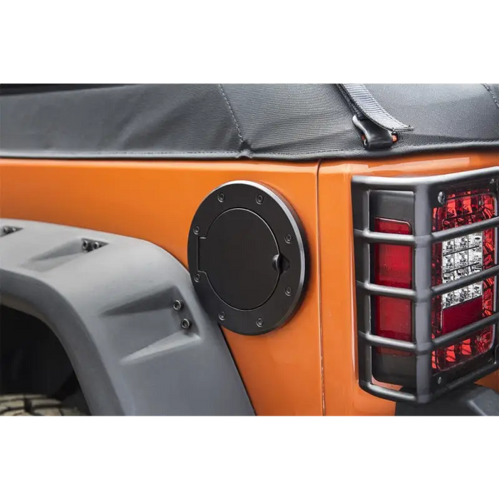 Rugged Ridge Non-Locking Gas Cap Door for Jeep Wrangler – Rear Bumper Cover View
