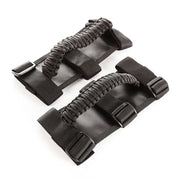 Black nylon paracord grab handles in Rugged Ridge product.