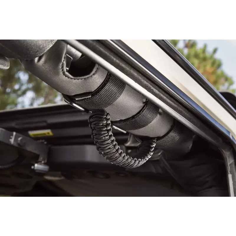 Rugged Ridge Paracord Grab Handles Black/Black Pair.