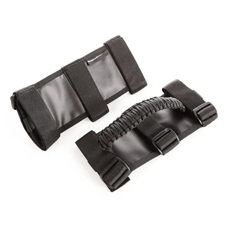 Rugged Ridge Paracord Grab Handles Black/Black Pair - black belt strap