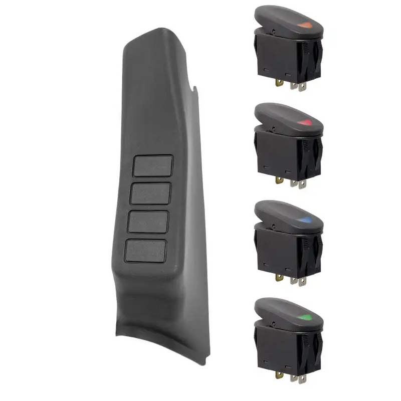 Rugged Ridge A-Pillar 4 Switch Pod Kit Black for Jeep Wrangler