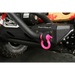 Pink handle on a ATV displayed in Rugged Ridge Pink 3/4in D-Ring Shackles.